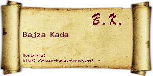 Bajza Kada névjegykártya